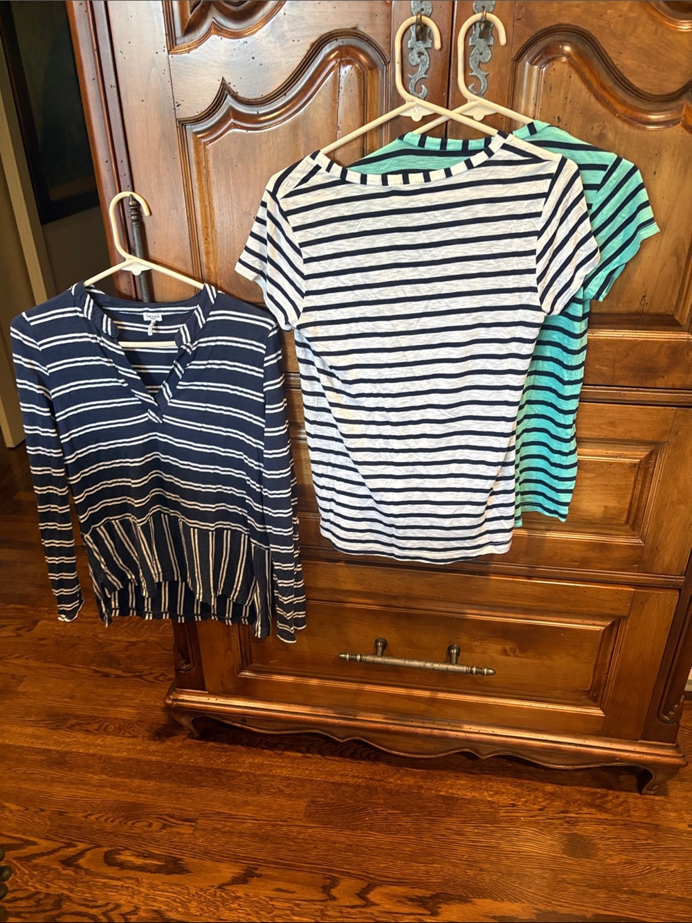 Splendid Striped Blue/White Long Sleeve and 2 Striped Short Sleeve Tee